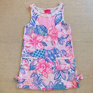 Lilly Pulitzer Pink and Blue Floral Kids Casual Dress